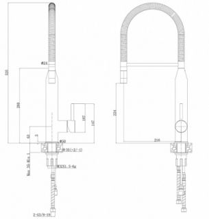 Смеситель для кухни ZORG Steel Hammer SH 6022 INOX